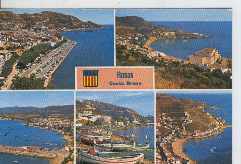 Postal 07825 : Costa Brava, Rosas, vistas varias