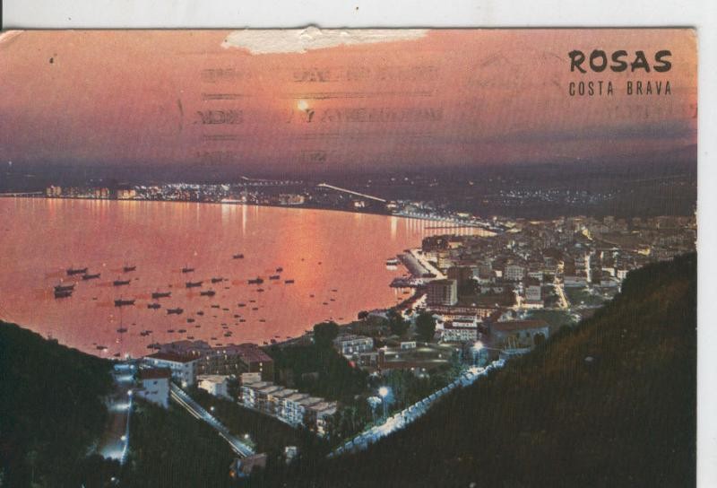 Postal 07843 : Costa Brava, Rosas, Atardecer, descorchon en parte superior