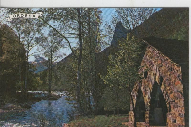 Postal 08124 :  Refugio a orrillas del Arazas, Ordesa, Huesca