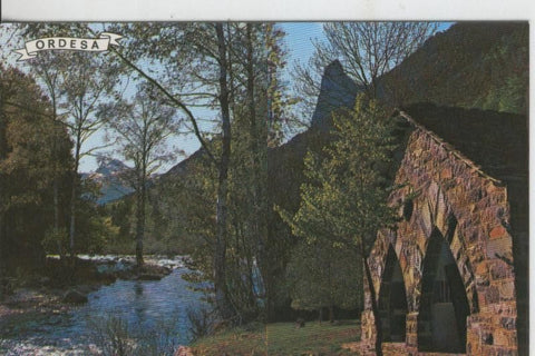 Postal 08124 :  Refugio a orrillas del Arazas, Ordesa, Huesca