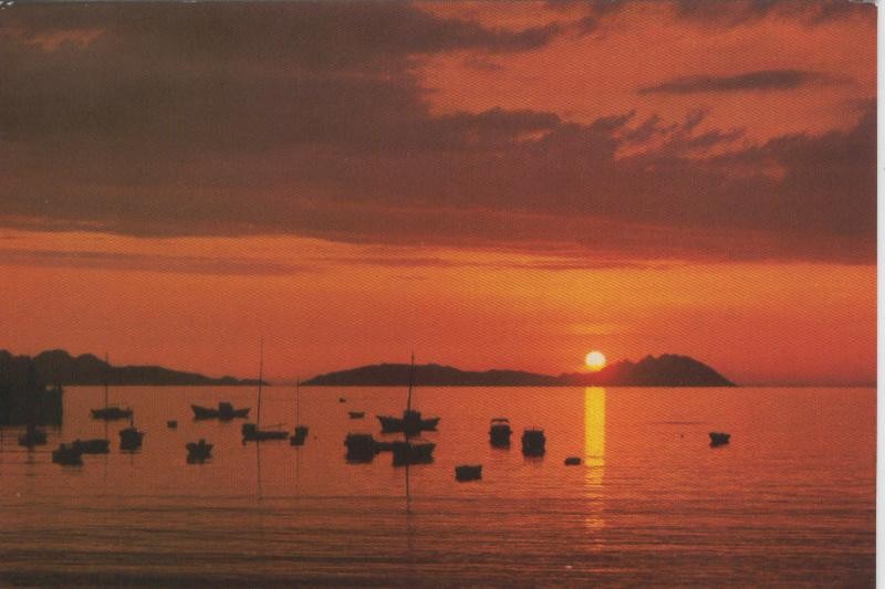 Postal 08142 : Puesta de sol en Galicia