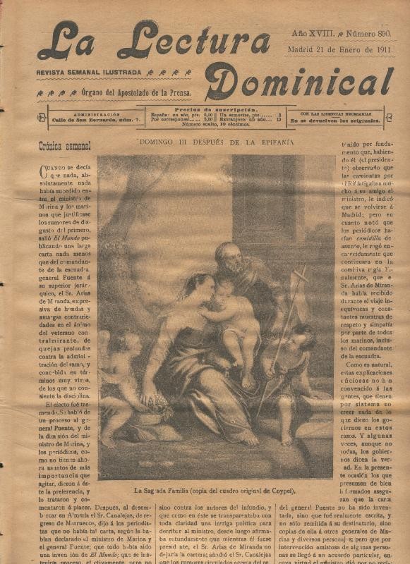 La lectura dominical numero 890 del 21.1.1911