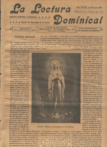 La lectura dominical numero 893 del 11.2.1911