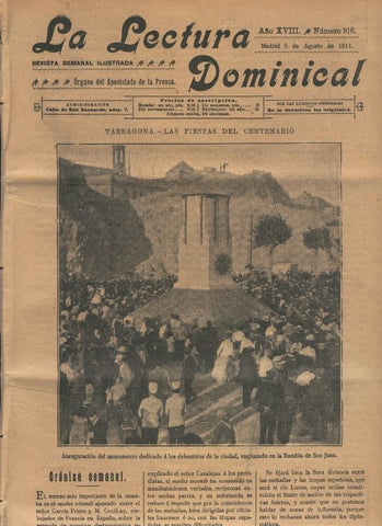 La lectura dominical numero 918 del 5.8.1911