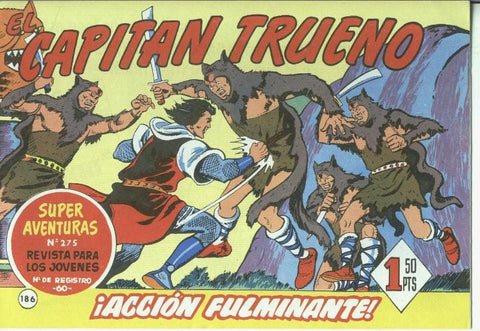 El Capitan trueno facsimil numero 186: Accion fulminante