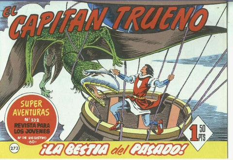 El Capitan trueno facsimil numero 273: La bestia del pasado