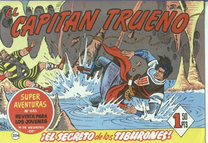 El Capitan trueno facsimil numero 324: El secreto de los tiburones
