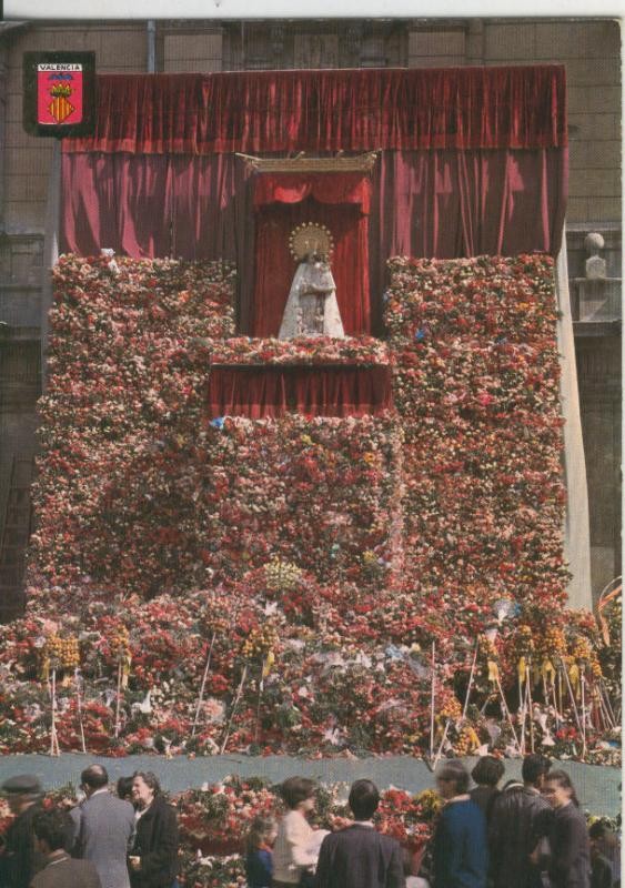 Postal 008248: Ofrenda de flores a la Virgen en Valencia