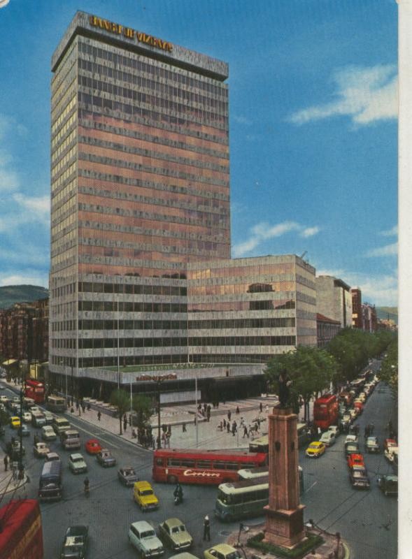 Postal 008262: Banco de Vizcaya en la plaza España de Bilbao
