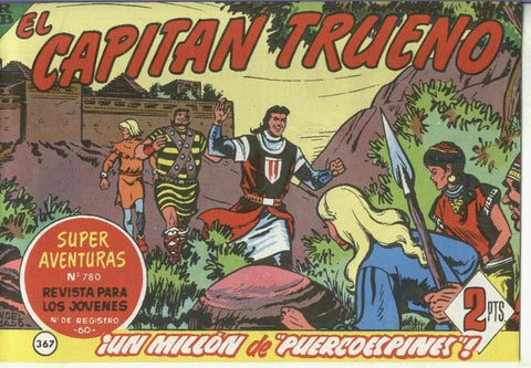 El Capitan trueno facsimil numero 367: Un millon de puercoespines