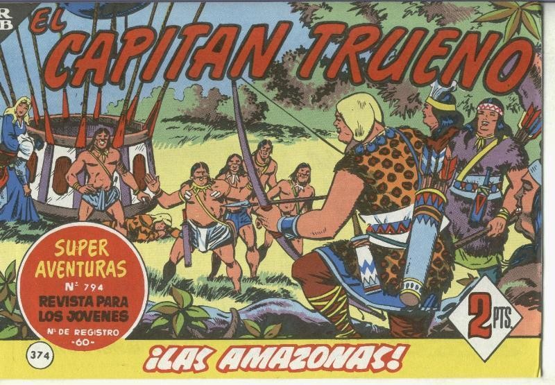 El Capitan trueno facsimil numero 374: Las amazonas
