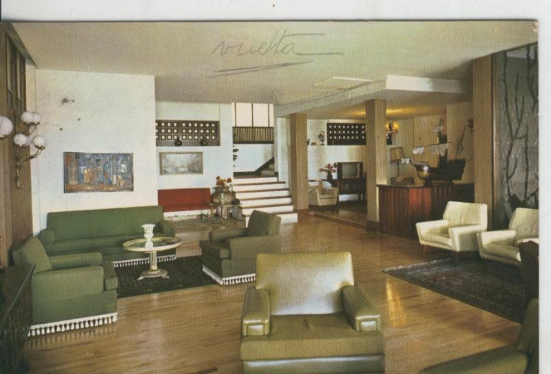 Postal 008442: Salon del Hotel Sarga en Cabañas, Puentedeume
