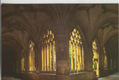 Postal 008495: Claustro gotico de la iglesia parroquial del Salvador en Oña, Burgos