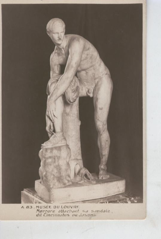 Postal 008515: Musee du Lo0uvre: Mercure attachtnt sa sandale