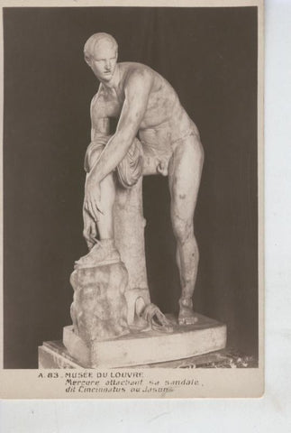 Postal 008515: Musee du Lo0uvre: Mercure attachtnt sa sandale