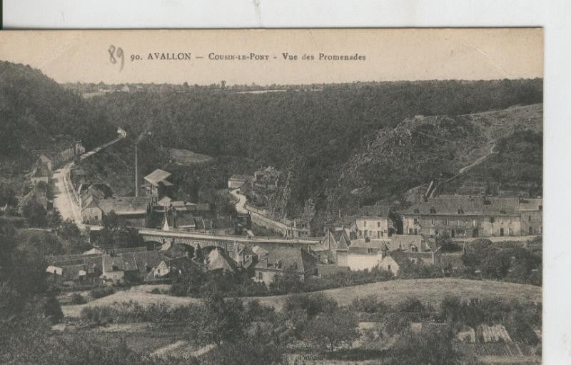 Postal 008599: Avallon, vue des promenades