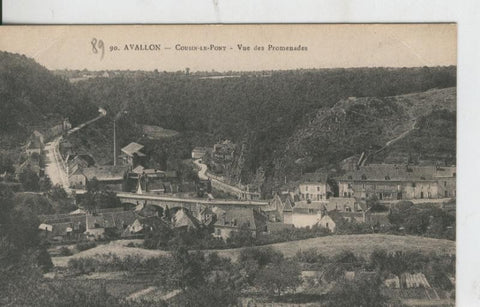 Postal 008599: Avallon, vue des promenades