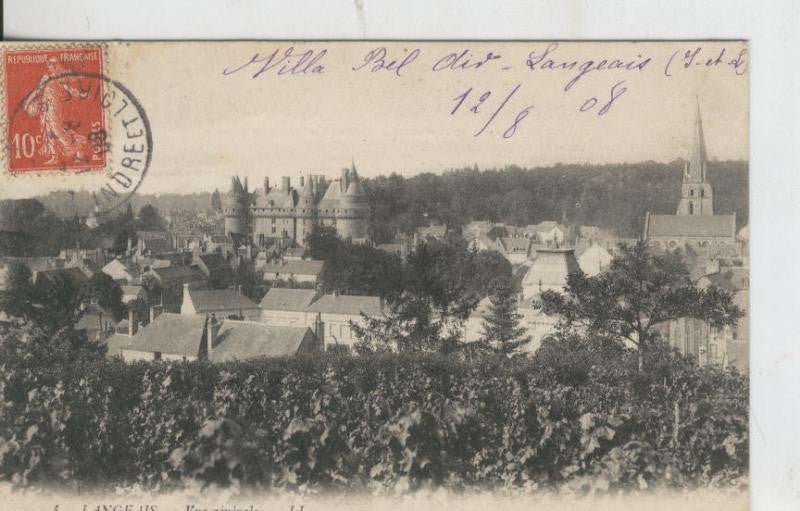 Postal 008617: Langeais, vue generale