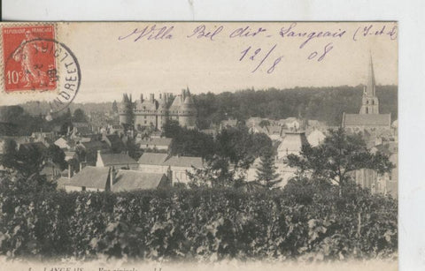 Postal 008617: Langeais, vue generale