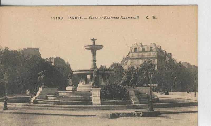 Postal 008861: Paris, place et fontaine Daumesnil