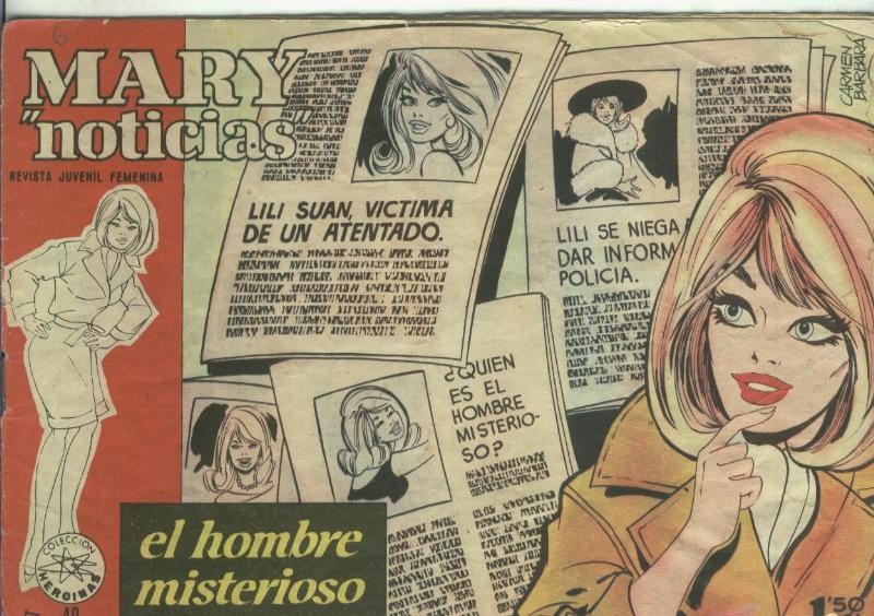Mary Noticias numero 040: foto artista Jean Seberg,    El hombre misterioso