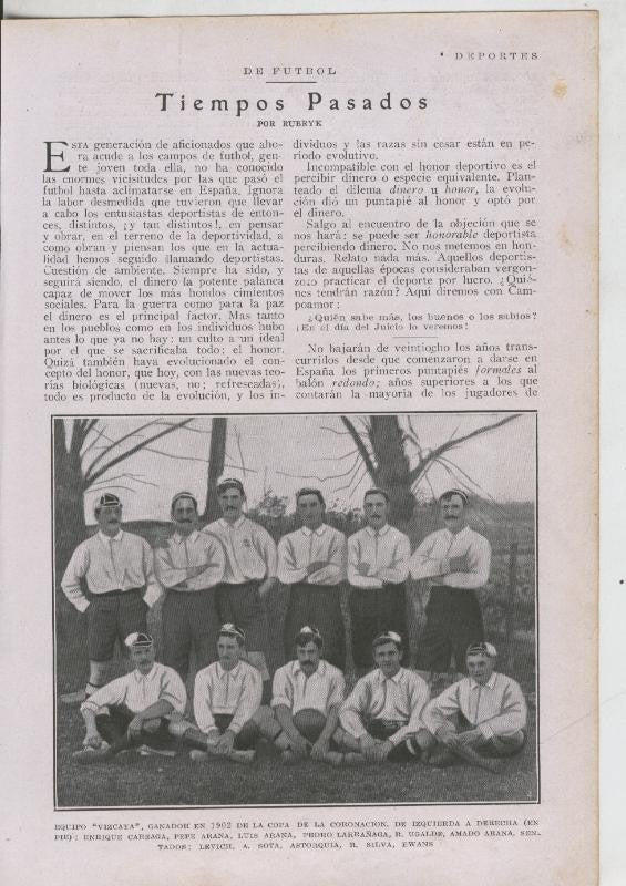Blanco y negro numero ?: Equipo Vizcaya