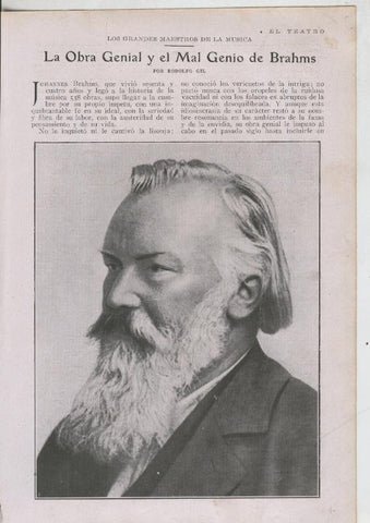 Blanco y negro numero ?: La obra genial y el mal genio de Brahms por Rodolgo Gil