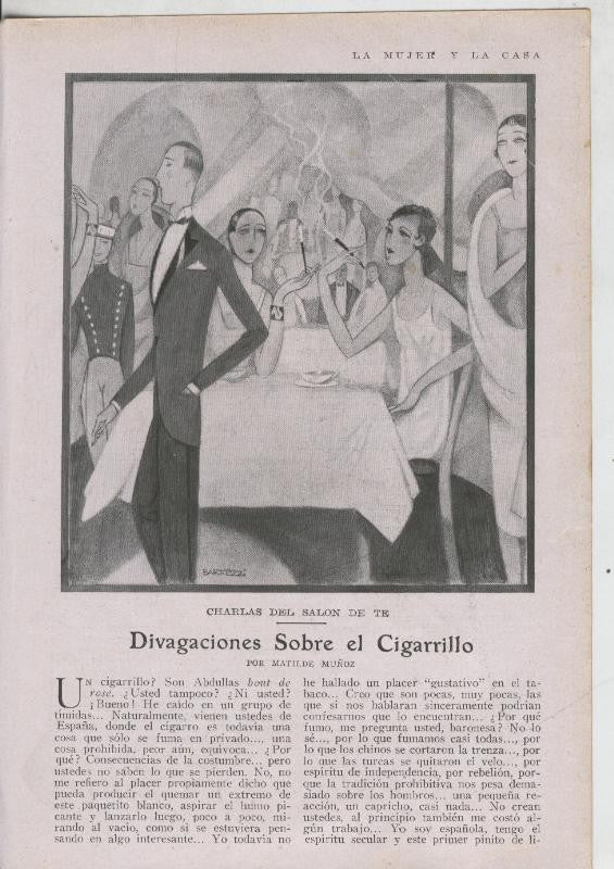 Blanco y negro numero ?: Divagaciones sobre el cigarrillo por Matilde Muñoz
