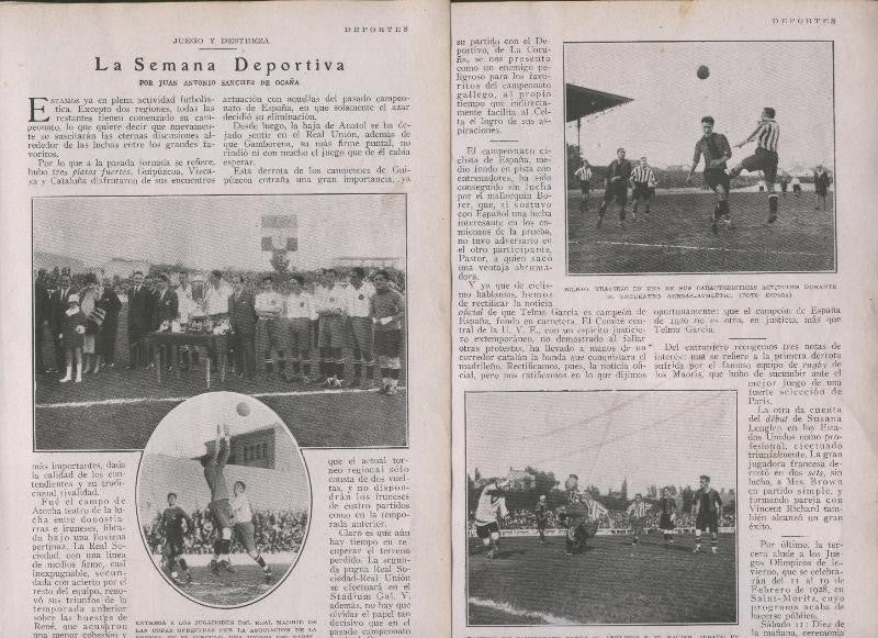 Blanco y negro numero ?: La semana deportiva por Juan Antonio Sanchez de Ocaña