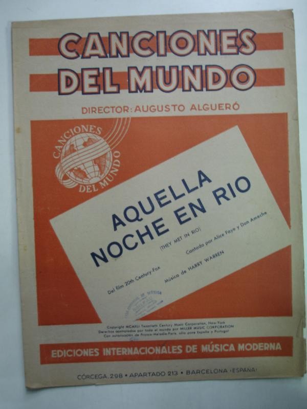 Canciones del Mundo: aquella noche en rio
