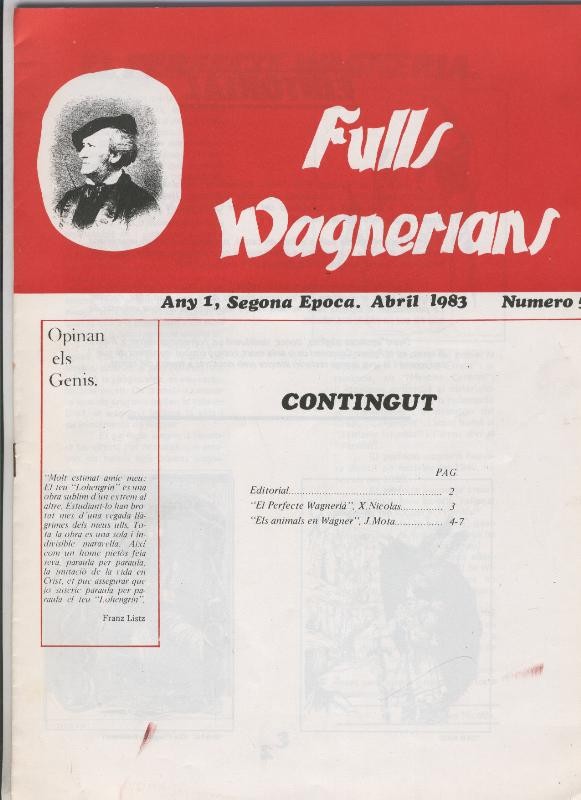 Fulls Wagnerians numero 5, abril 1983