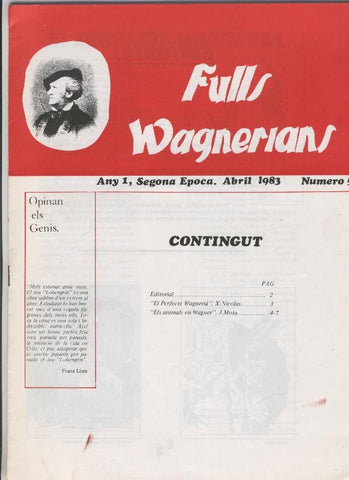Fulls Wagnerians numero 5, abril 1983