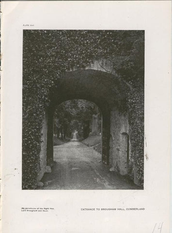 Jardines ingleses lamina 14: Entrance to Brougham Hall, Cumberland