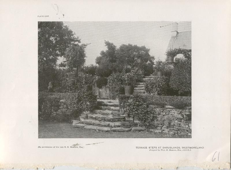 Jardines ingleses lamina 61: Terrace Steps at Shurblands, Westmoreland