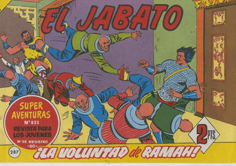 El Jabato facsimil numero 287: La voluntad de Ramah (interior cubierta propaganda barcos Capitan Trueno)