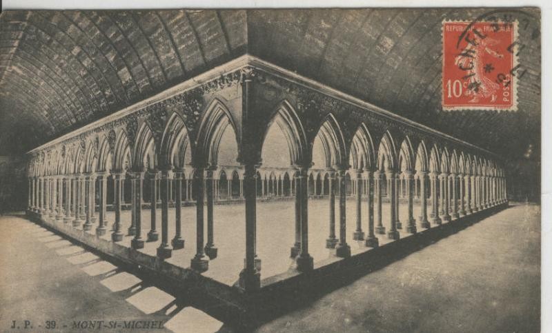 Postal 009119:  Mont St Michel: galeries du Cloitre