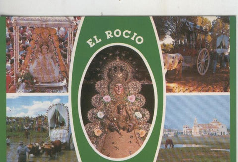 Postal 009139: El Rocio, vistas varias con la Virgen