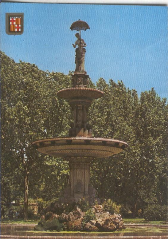 Postal 004924: Dama del paragua en el parque de la ciudadela de Barcelona