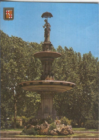 Postal 004924: Dama del paragua en el parque de la ciudadela de Barcelona