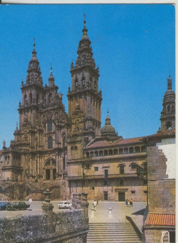 Postal 009378: Fachada del obradoiro de la catedral de Santiago de Compostela