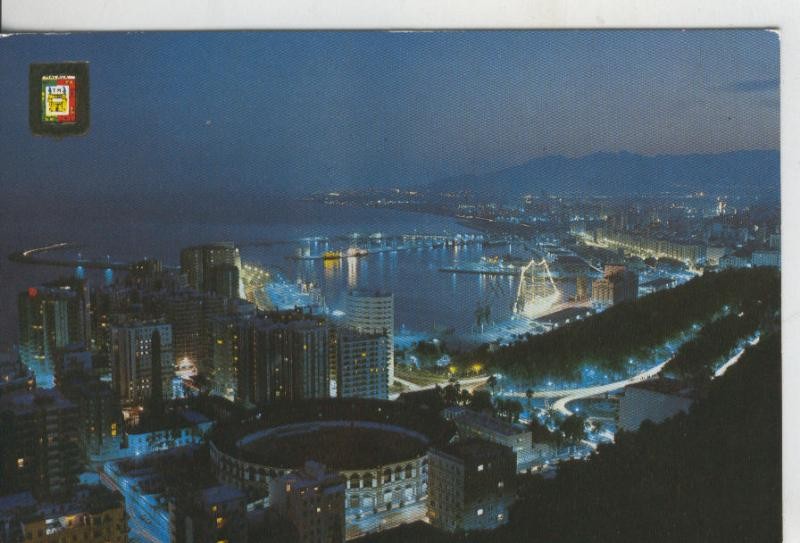Postal 009413: Vista nocturna de Malaga
