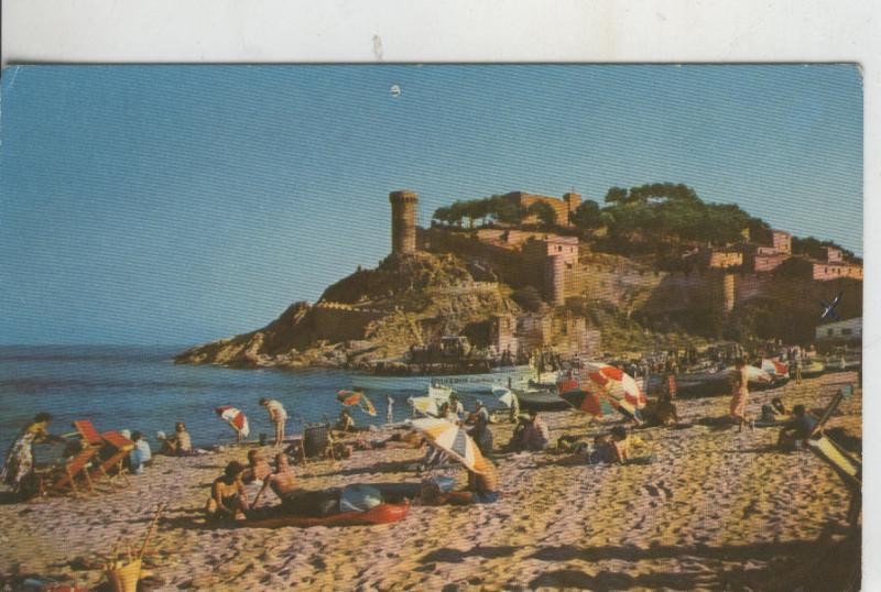 Postal 009424: Playa y castillo de Tossa de Mar