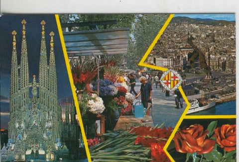Postal 009483: Vistas varias de Barcelona