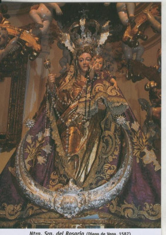 Postal 009910:  Virgen Ntra Sra del Rosario , iglesia Santo Domingo en Antequera, malaga