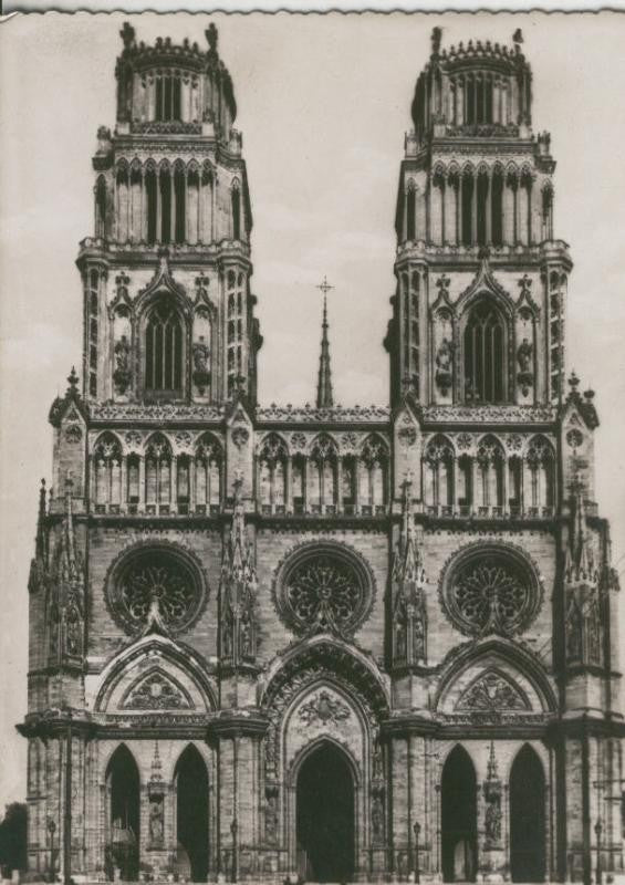 Postal 009957: Orleans: la cathedrale Eglise Ste Croix