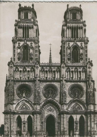 Postal 009957: Orleans: la cathedrale Eglise Ste Croix