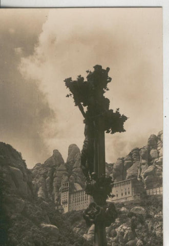 Postal 009966: Vista del Santuario de Montserrat desde el quinto misterio de dolor