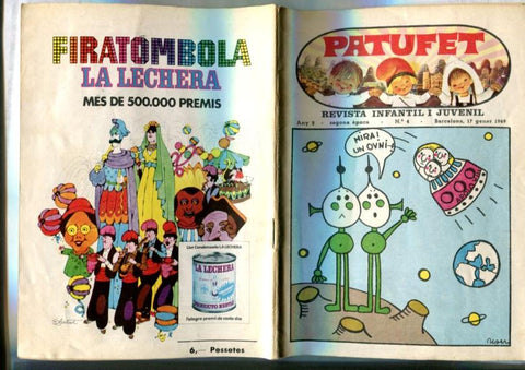 Patufet segona epoca numero 004: La tortuga en patinet con dibujo de Tomas Porto