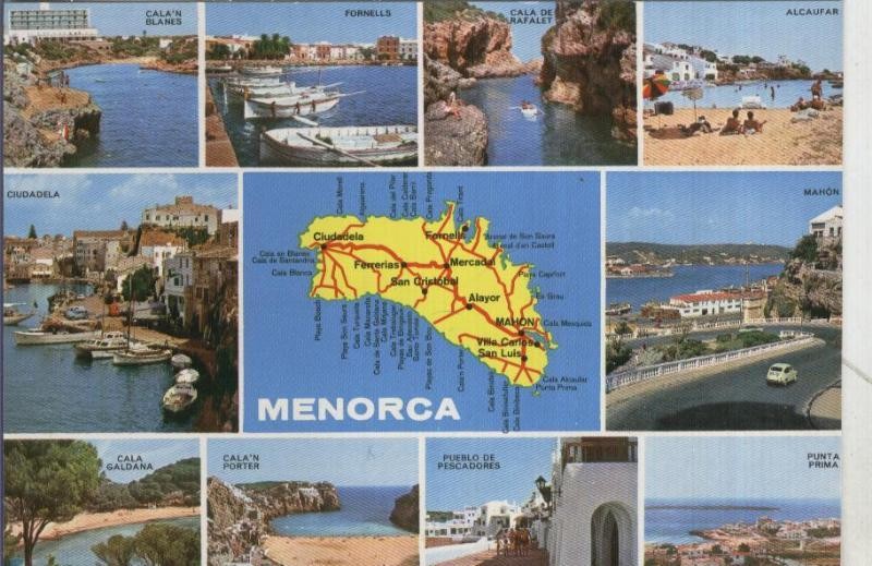 Postal 003225: Menorca: Mapa isla