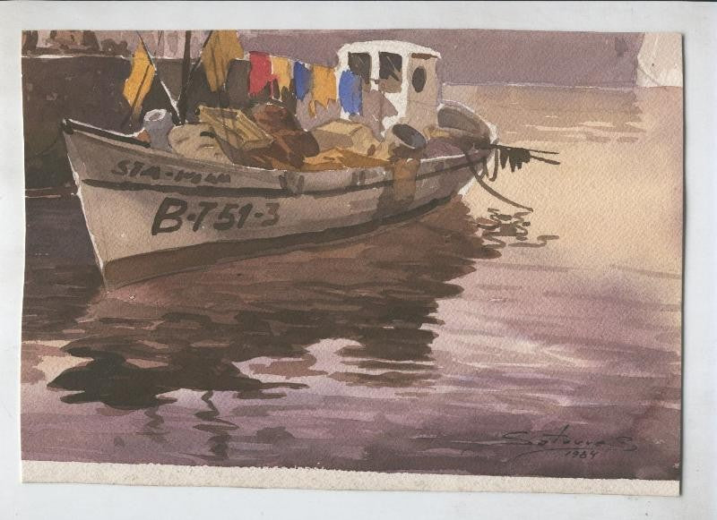 Lamina numerada 031: Acuarela marina 1984 de Satoure ?